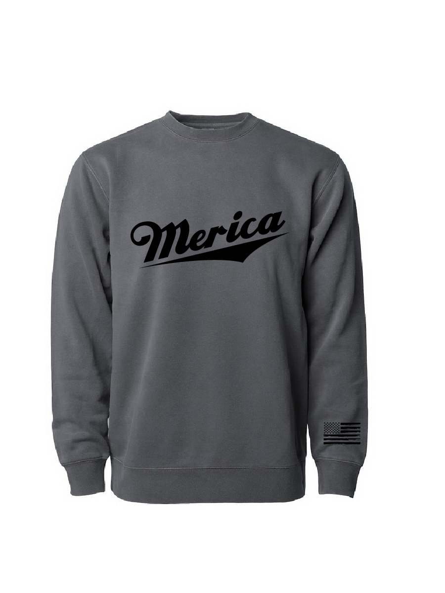 Merica / Midweight Pigment-Dyed Crewneck Sweatshirt / 4 Colors / Patriotic saltandsandshop