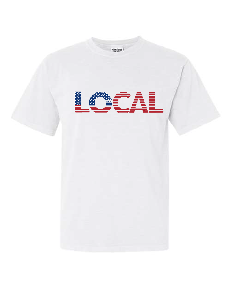 Kids Local Flag Ring Spun Tee / White/ Patriotic