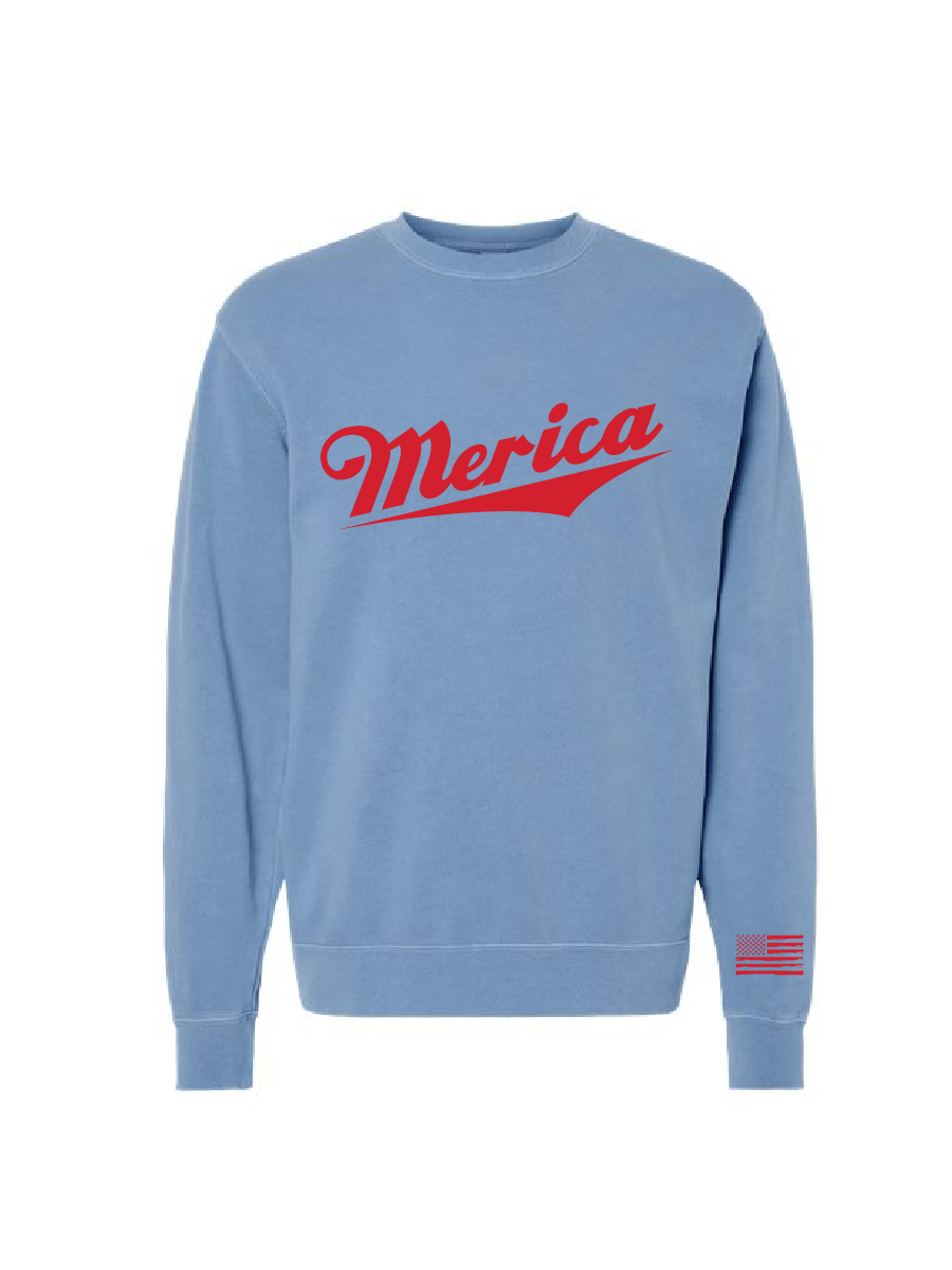 Merica / Midweight Pigment-Dyed Crewneck Sweatshirt / 4 Colors / Patriotic