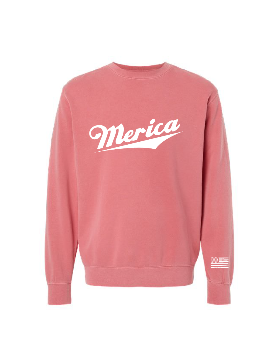 Merica / Midweight Pigment-Dyed Crewneck Sweatshirt / 4 Colors / Patriotic