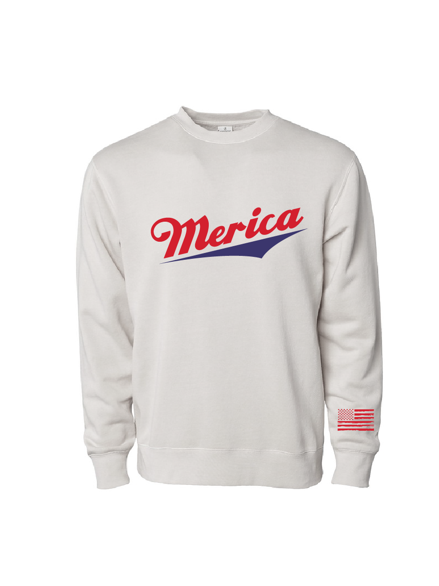 Merica / Midweight Pigment-Dyed Crewneck Sweatshirt / 4 Colors / Patriotic