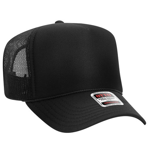 High Crown Foam Trucker Hat / Black / Salt and Sand saltandsandshop