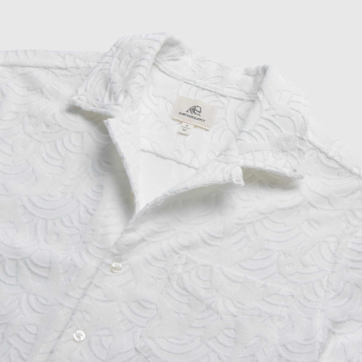 Mariner Terry Camp Collar Shirt - Brilliant White
