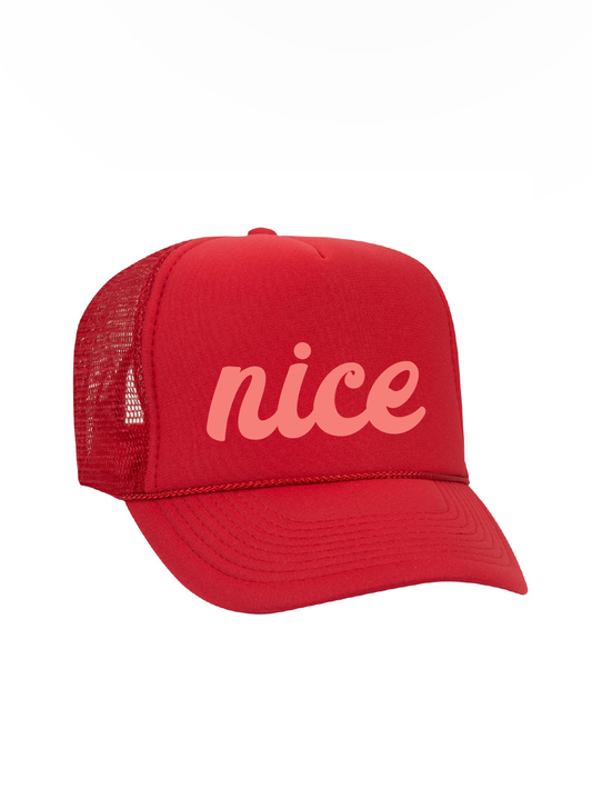Nice Mid Crown Foam Trucker Hat / Christmas