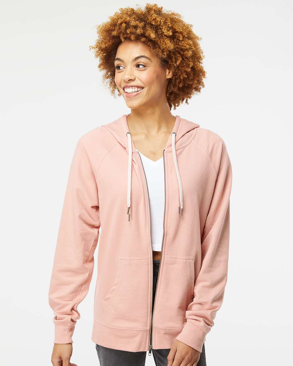 Icon Lightweight Loopback Terry Full-Zip Hooded Sweatshirt / Rose / Summer