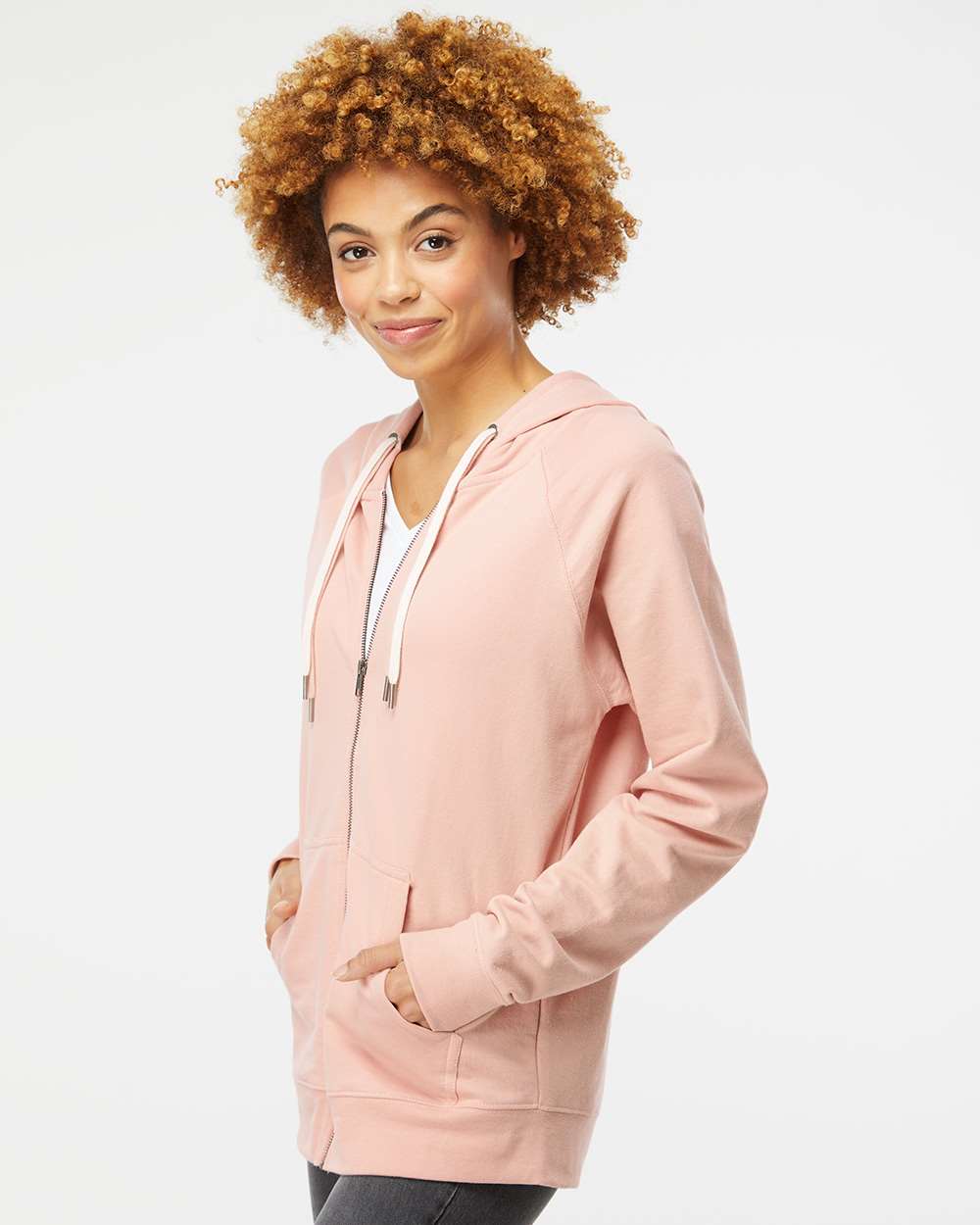 Icon Lightweight Loopback Terry Full-Zip Hooded Sweatshirt / Rose / Summer