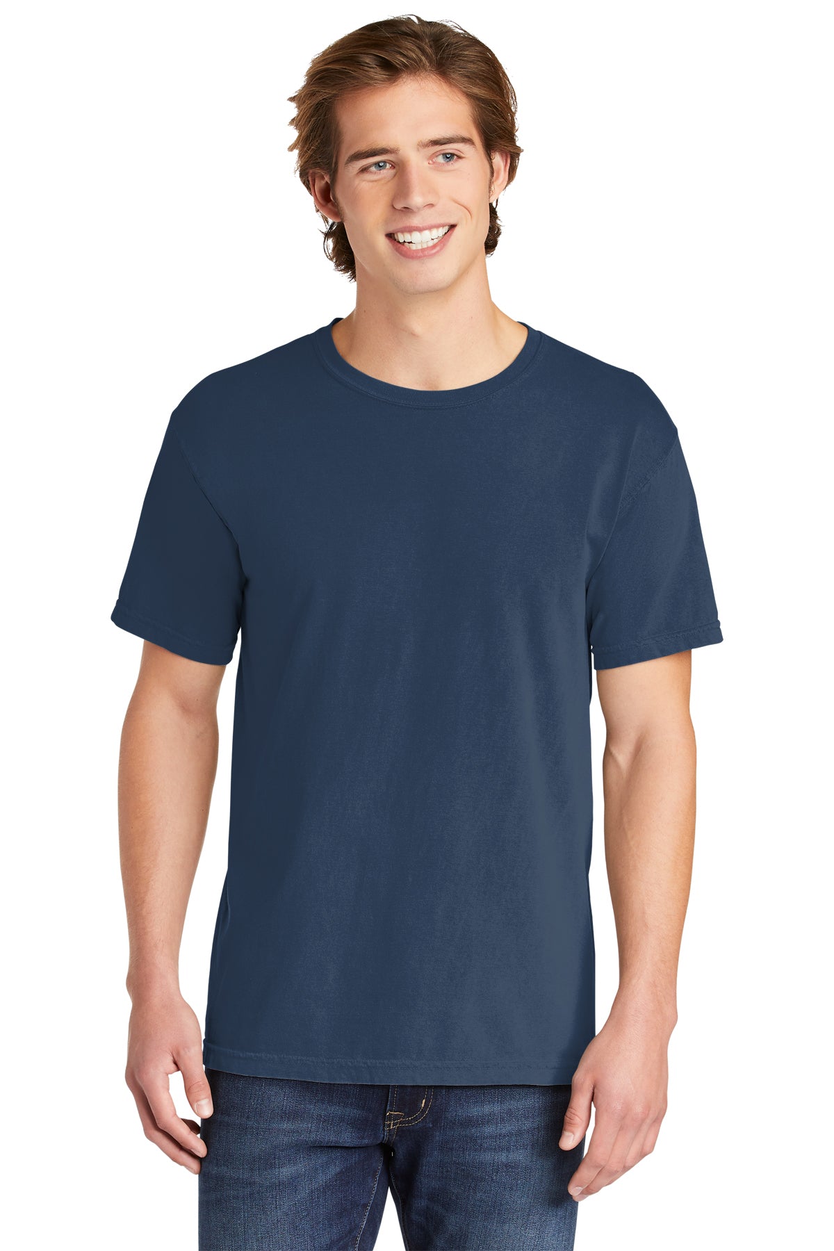 Heavyweight Ring Spun Tee / Deep Blue / Salt and Sand