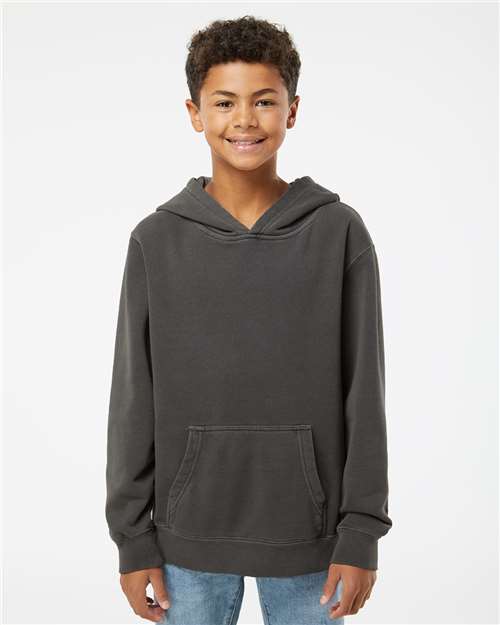 Youth Midweight Pigment-Dyed Hooded Sweatshirt / Pigment Black / Norfolk Virginia saltandsandshop