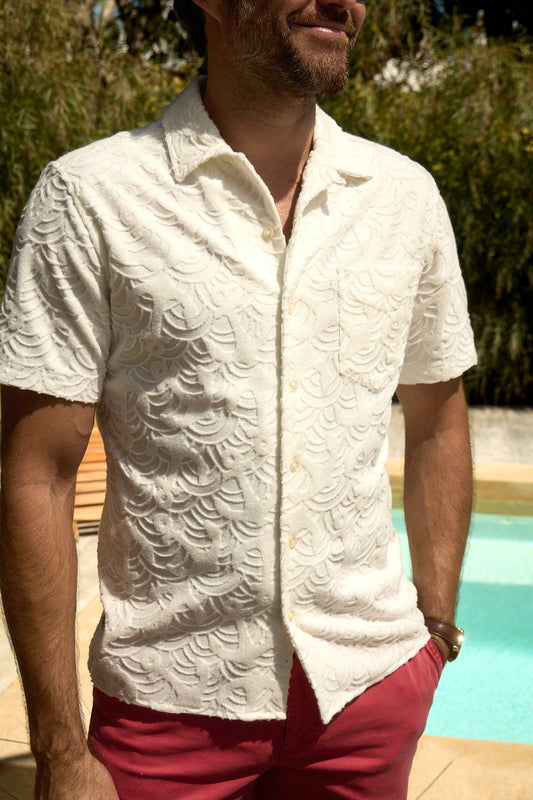 Mariner Terry Camp Collar Shirt - Brilliant White