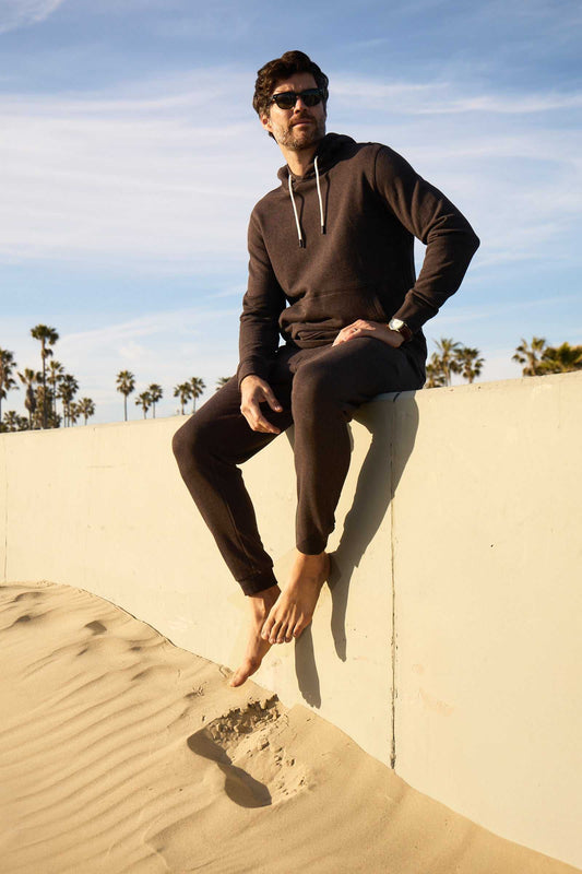 Marine French Terry Hoodie - Brown Heather