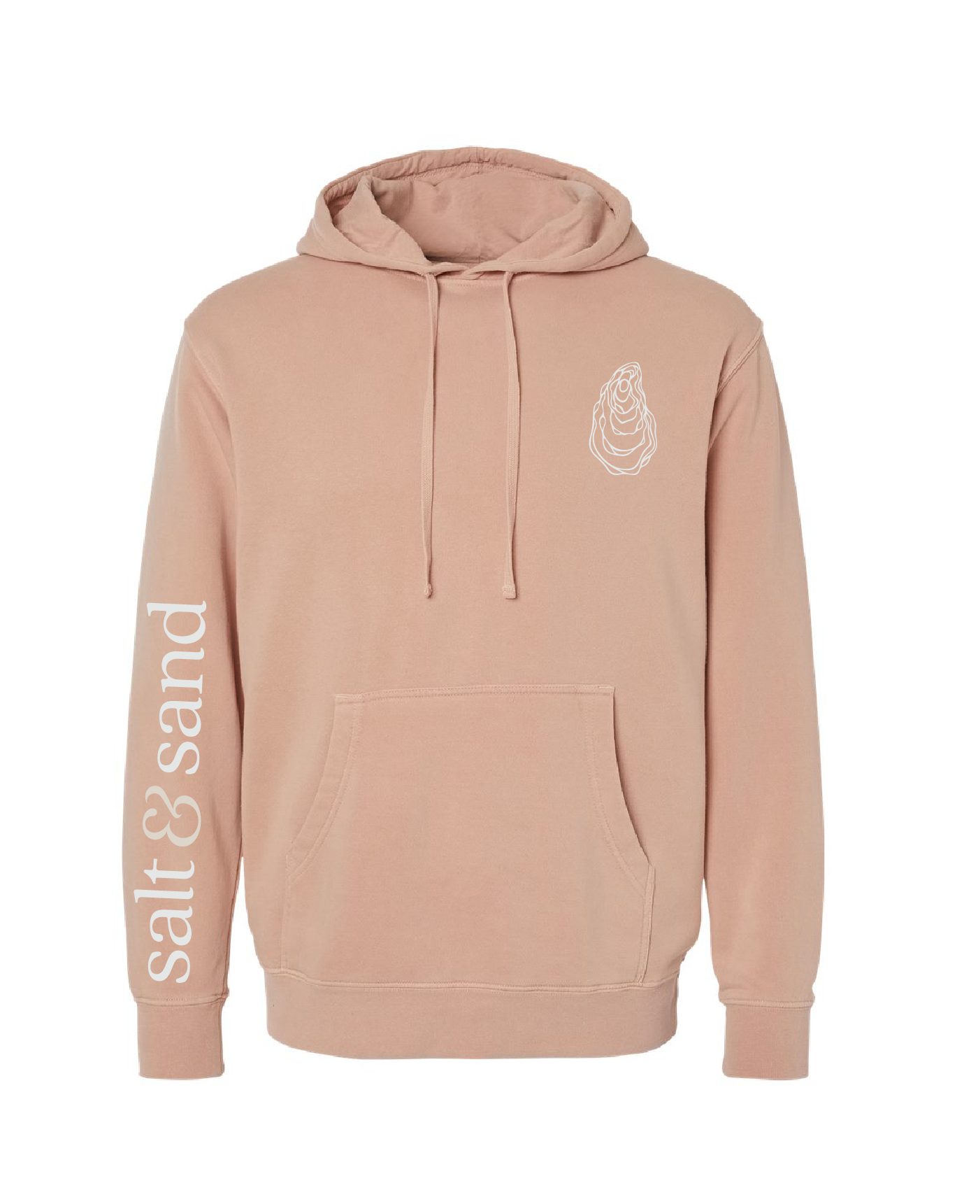 Oyster Pigment-Dyed Hooded Sweatshirt / Dusty Pink / Coastal saltandsandshop