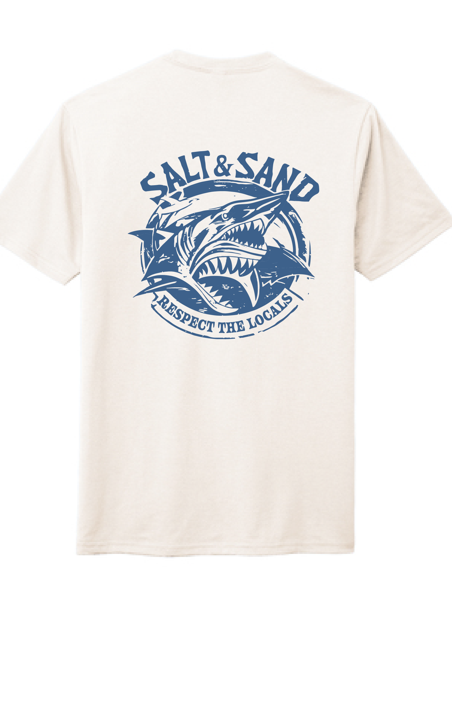 Kids Shark Ring Spun Tee / Ivory / Coastal saltandsandshop