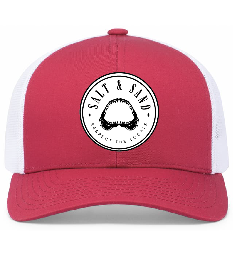 Shark Trucker Snapback Cap / Cardinal/White / Salt and Sand