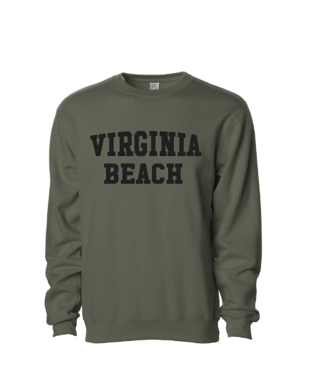 Midweight Crewneck Sweatshirt / Army / Virginia Beach saltandsandshop