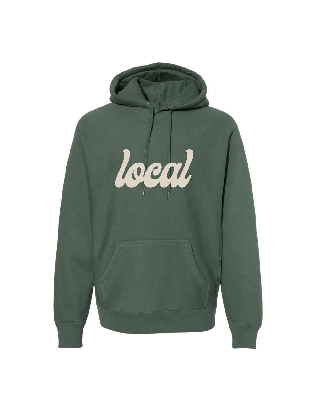 Heavyweight Hooded Pullover Sweatshirt / Green / Local