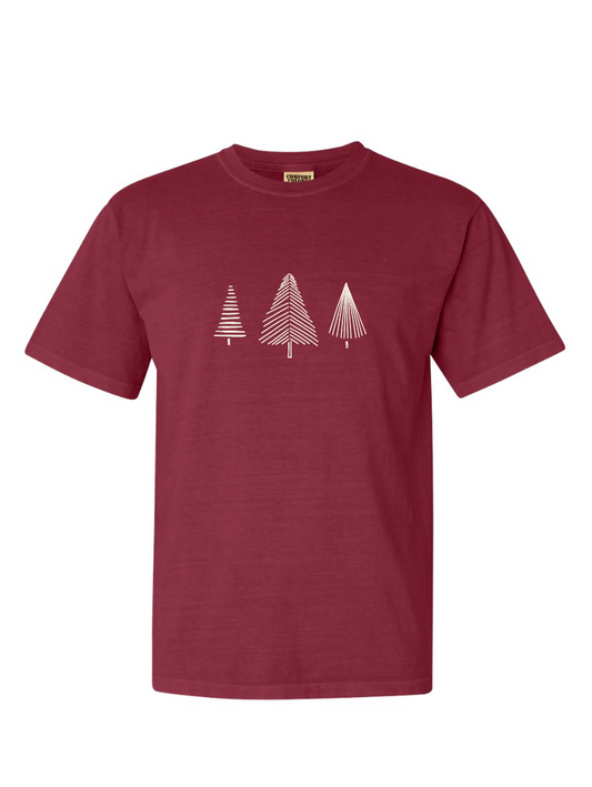 Trees / Heavyweight Ring Spun Tee / 3 Colors / Christmas