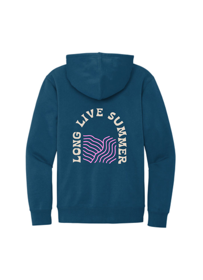 Midweight Fleece Hooded Sweatshirt / Neptune Blue + Pink / Salt & Sand saltandsandshop