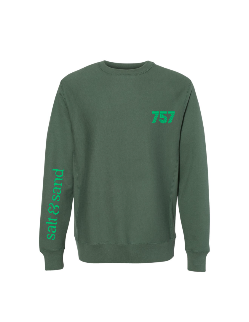 757 / Midweight Pigment-Dyed Crewneck Sweatshirt / Pigment Alpine Green / St. Patrick's Day