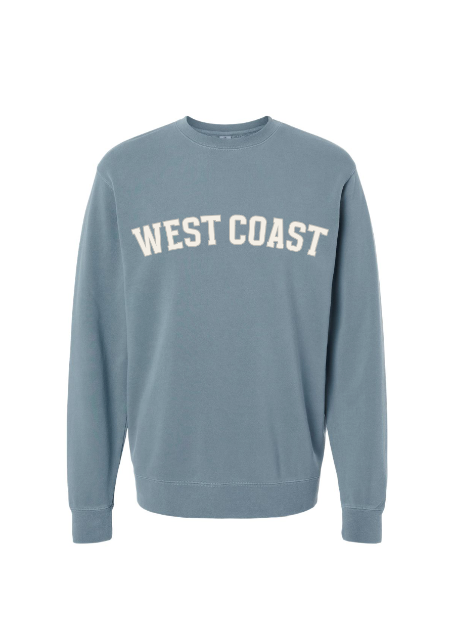 Midweight Pigment-Dyed Crewneck Sweatshirt / Pigment Slate / West Coast saltandsandshop