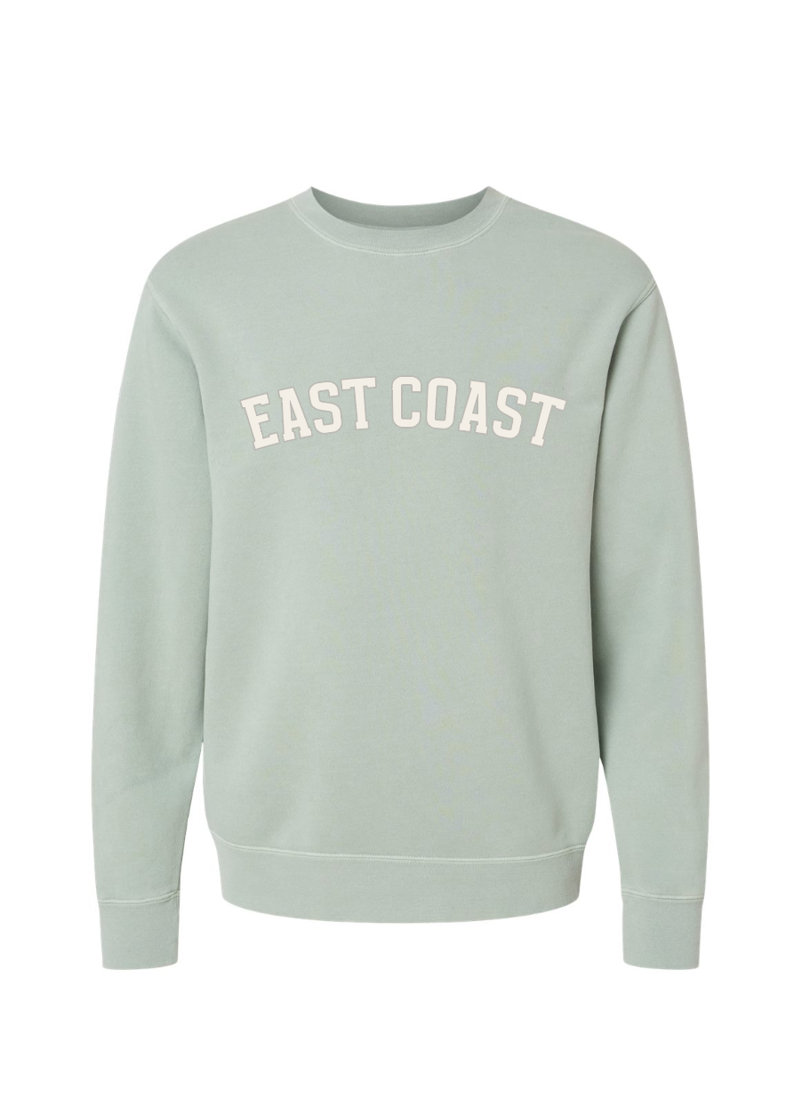 Midweight Pigment-Dyed Crewneck Sweatshirt / Pigment Sage / East Coast saltandsandshop