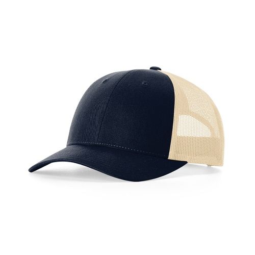 Oyster / Pro Heather Trucker Cap / Navy + Cream / Coastal saltandsandshop