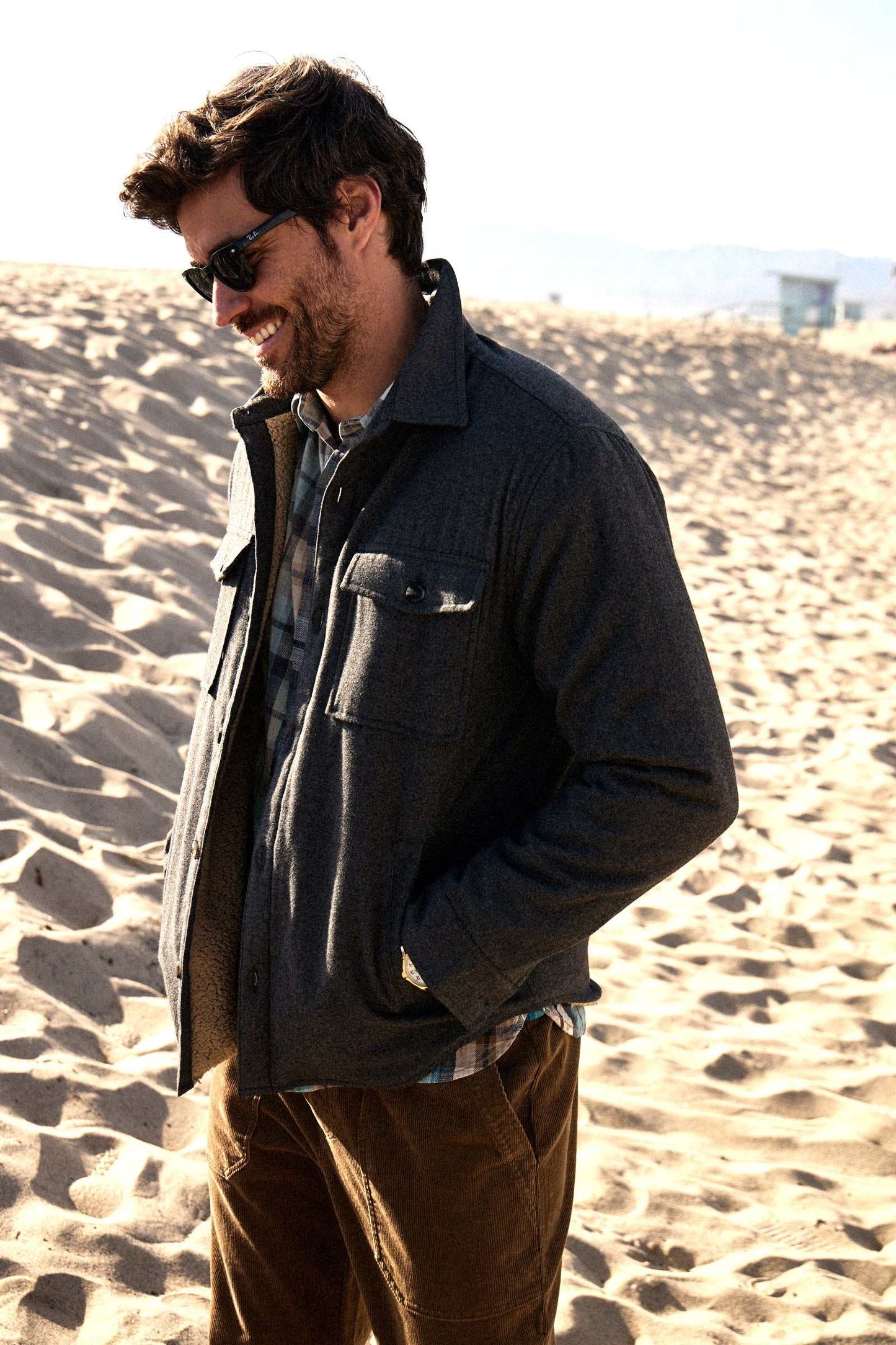 Skip Sherpa Shirt Jacket - Charcoal Heather