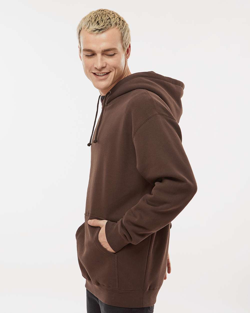 Premium Embroidered / Heavyweight Hooded Pullover Sweatshirt / Brown / Salt and Sand