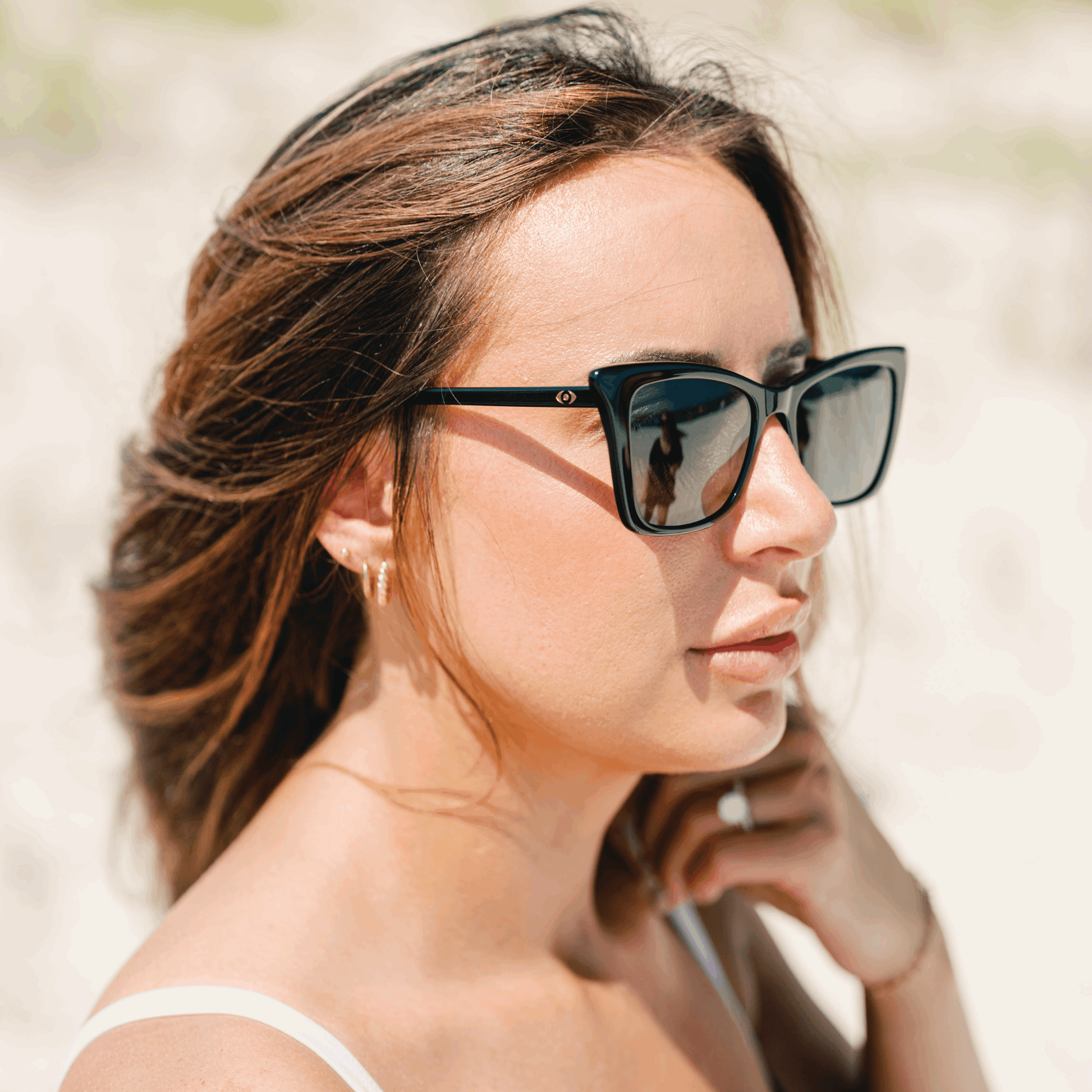 TONI: MIDNIGHT BLACK Blue Eye Sunglasses