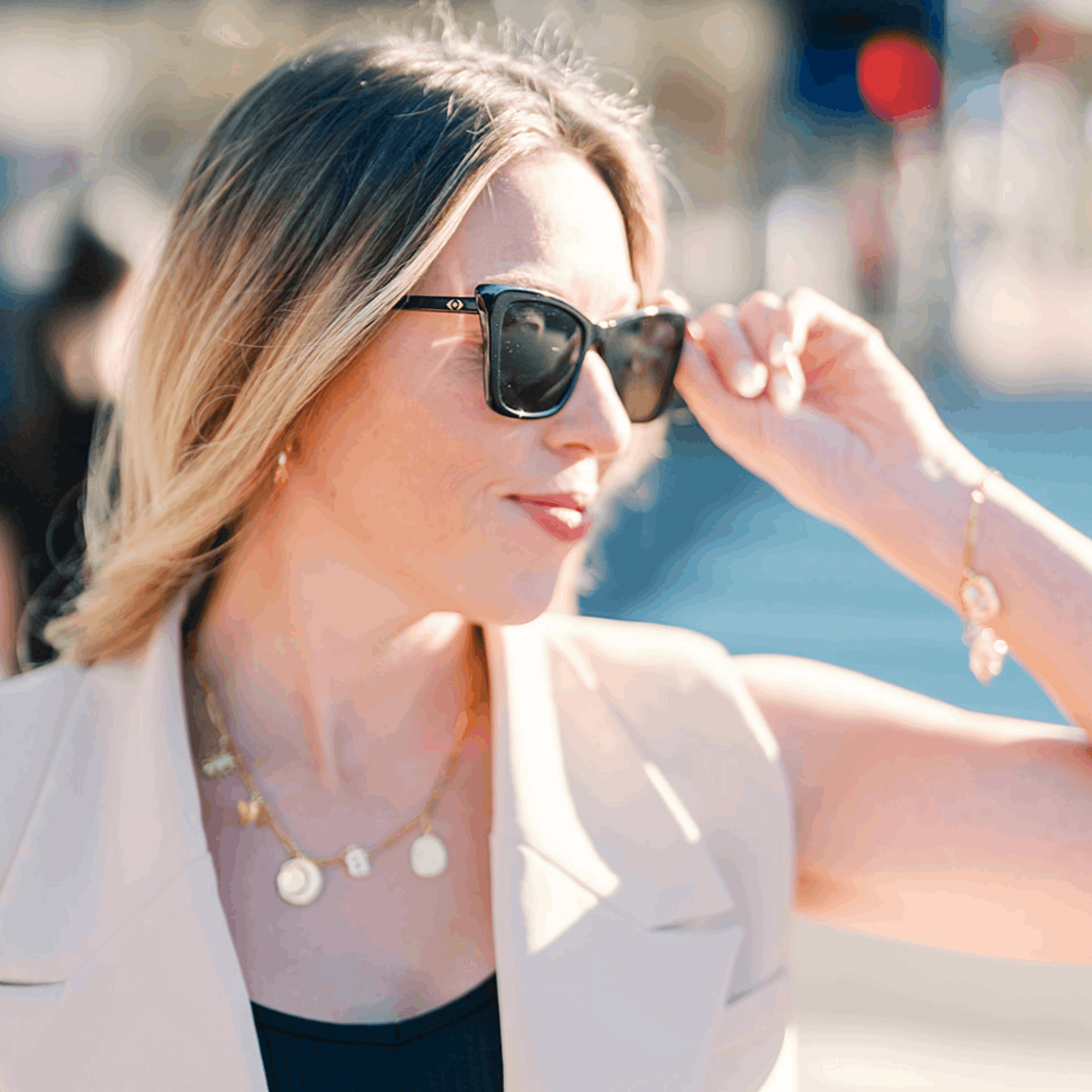TONI: MIDNIGHT BLACK Blue Eye Sunglasses