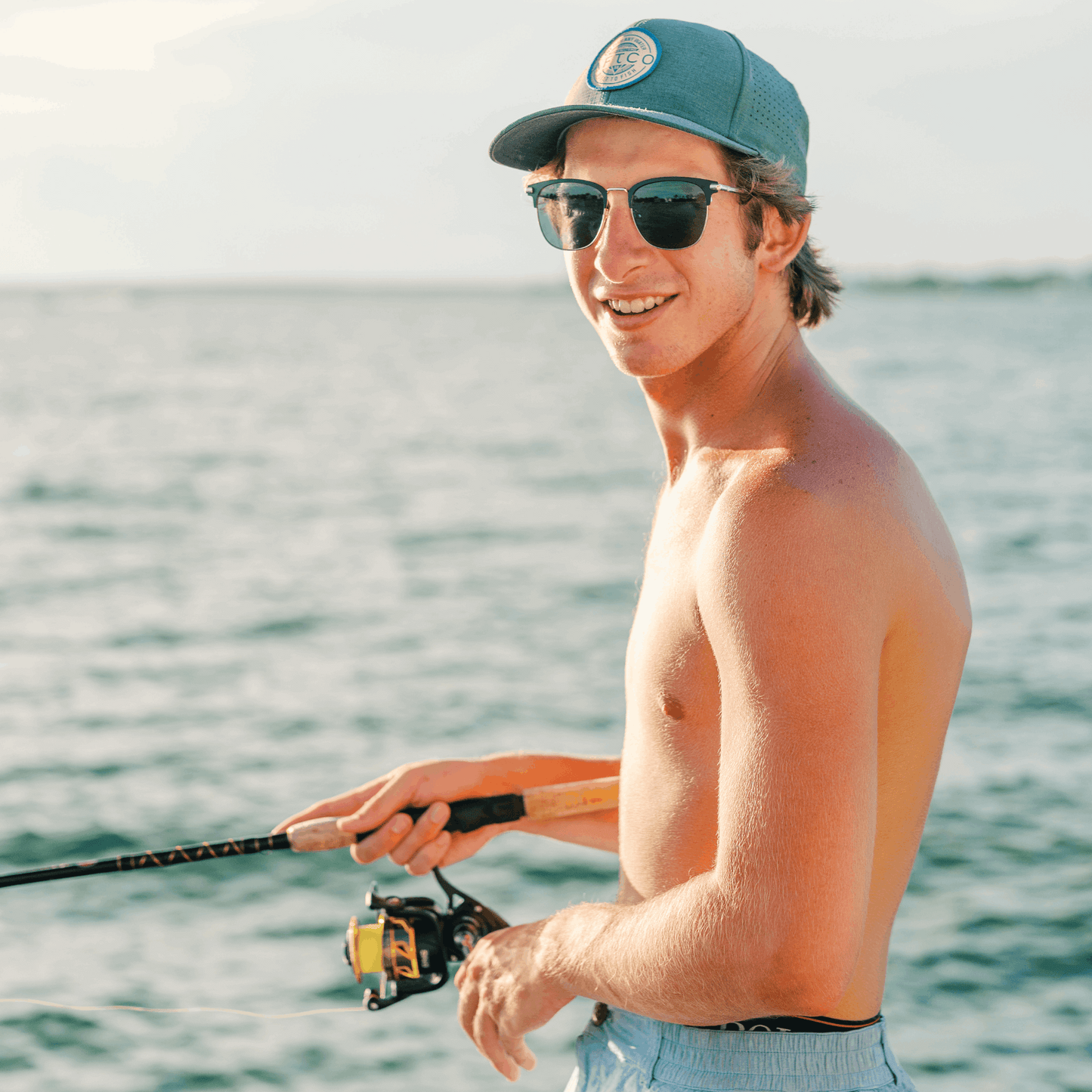 GRADY: WHITE GOLD Blue Eye Sunglasses