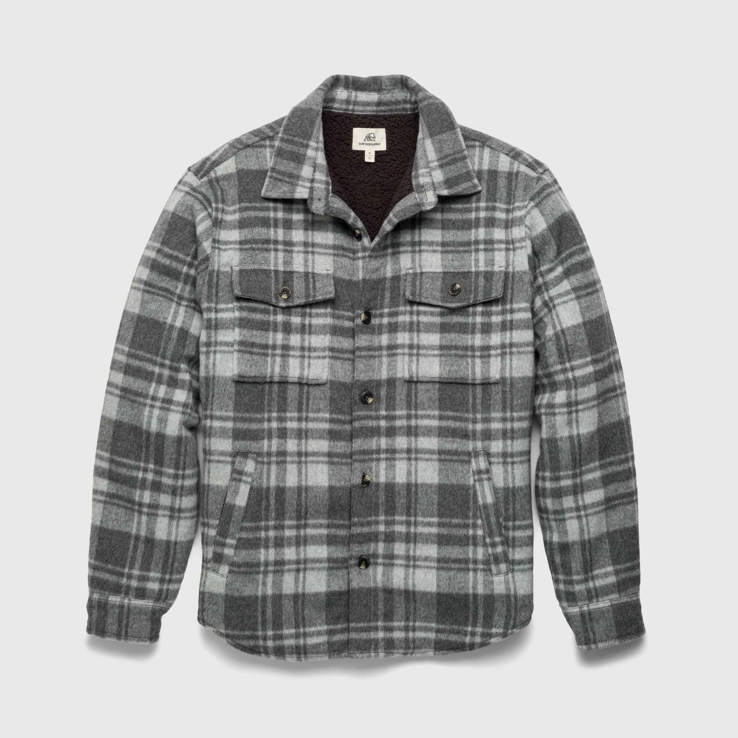 Skip Sherpa Shirt Jacket - Grey Combo