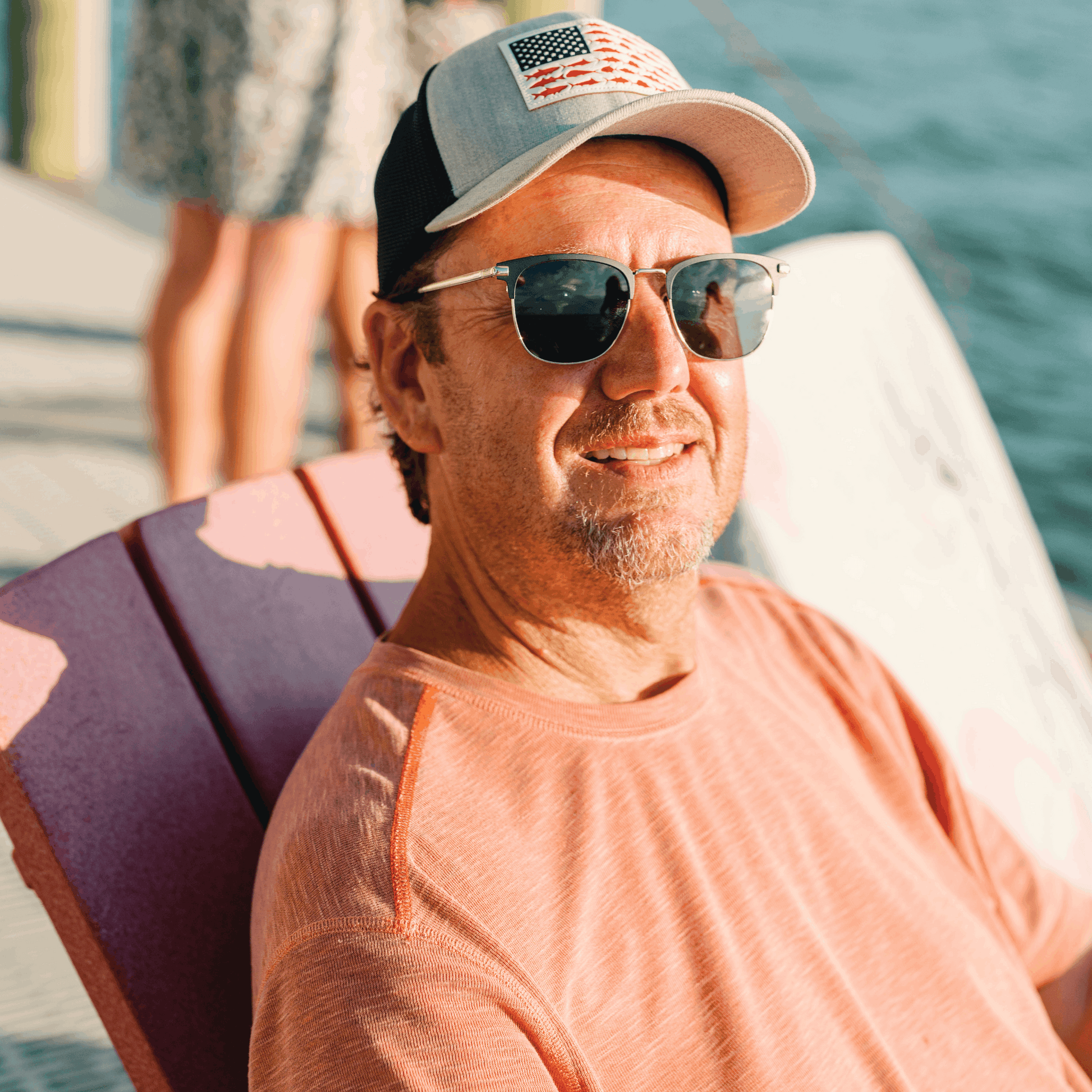 GRADY: WHITE GOLD Blue Eye Sunglasses