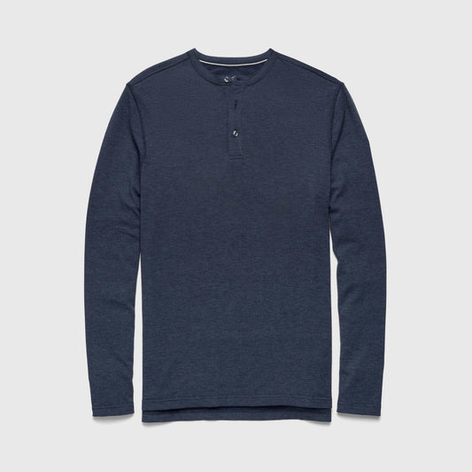Sean Ultra Soft Classic Henley - Navy Heather
