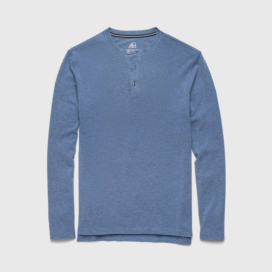 Sean Ultra Soft Classic Henley - Blue Heather