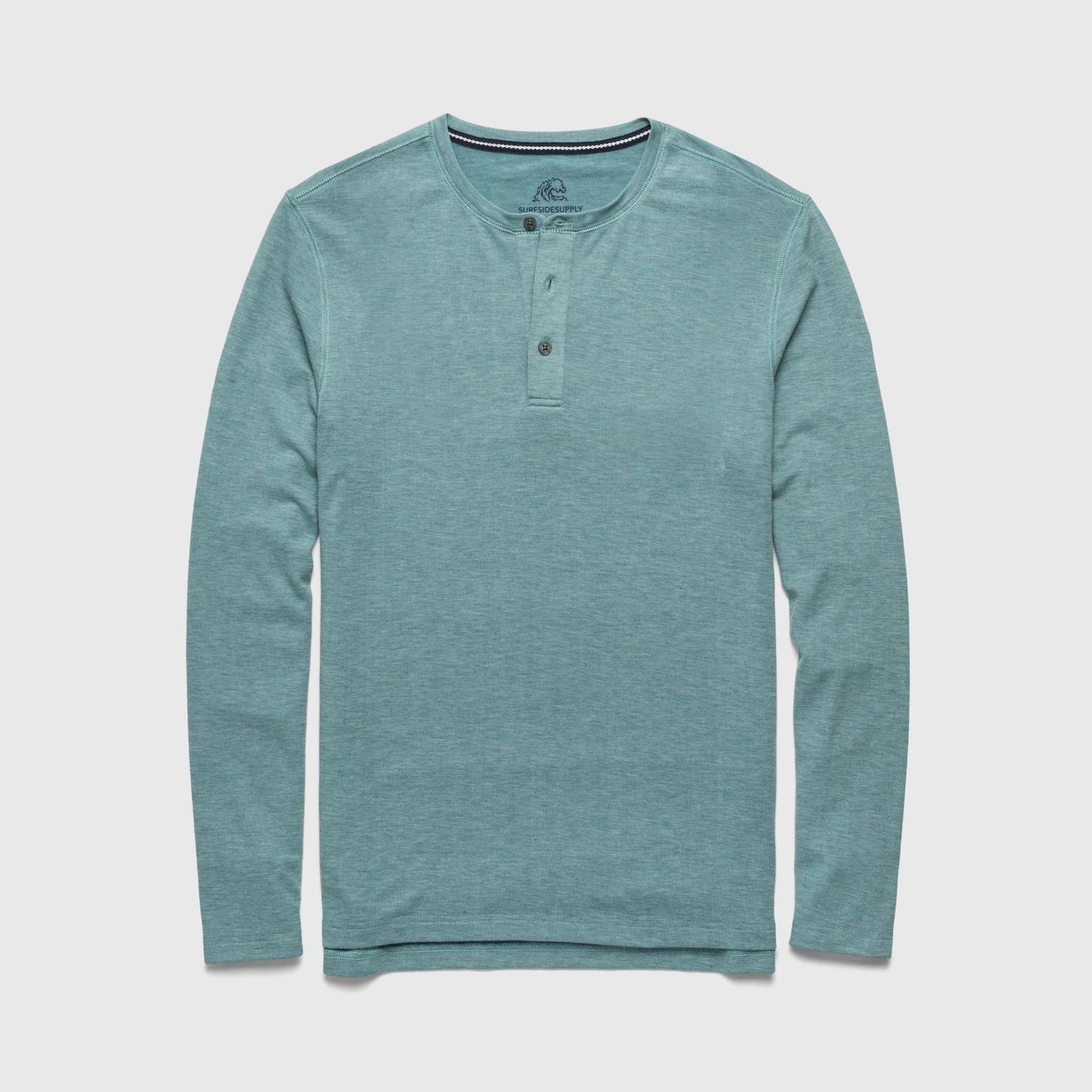 Sean Ultra Soft Classic Henley - Aqua Heather