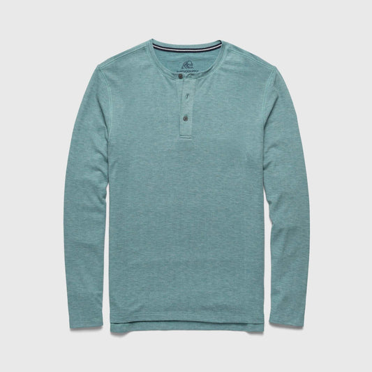Sean Ultra Soft Classic Henley - Aqua Heather