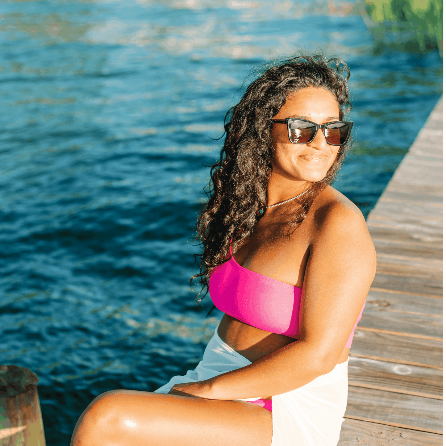 TONI: TORTOISE Blue Eye Sunglasses