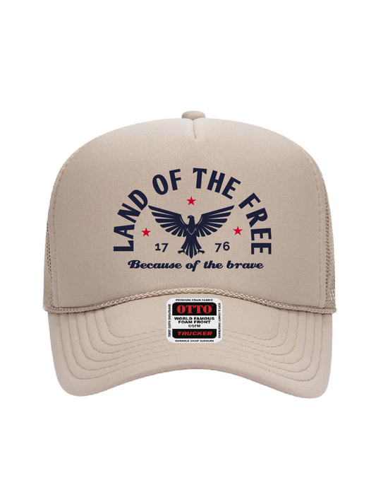 Land of The Free / Foam Trucker Hat / 5 colors / Patriotic