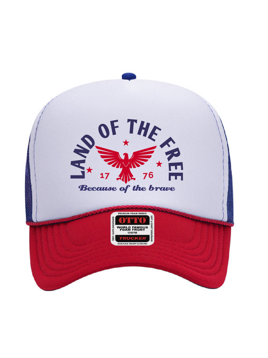 Land of The Free / Foam Trucker Hat / 5 colors / Patriotic