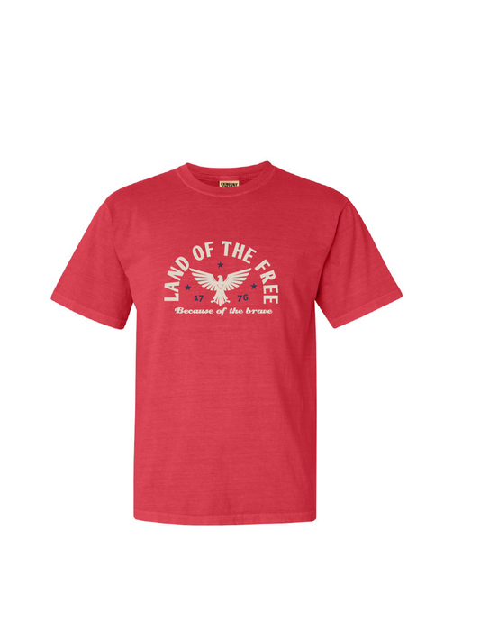 Land of the Free  / Heavyweight Ring Spun Tee / 3 colors / Patriotic