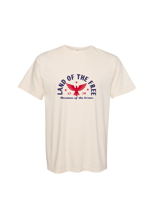 Land of the Free  / Ring Spun Tee / 3 colors / Patriotic