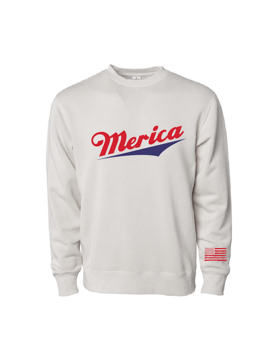 Merica / Midweight Pigment-Dyed Crewneck Sweatshirt / 4 Colors / Patriotic