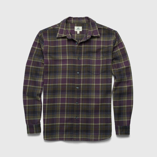 Brian Flannel Plaid Shirt - Grape Combo