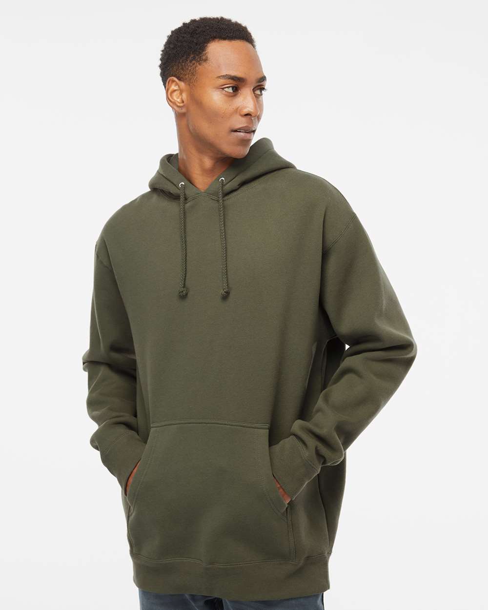 Heavyweight Hooded Pullover Sweatshirt / Army / East Beach