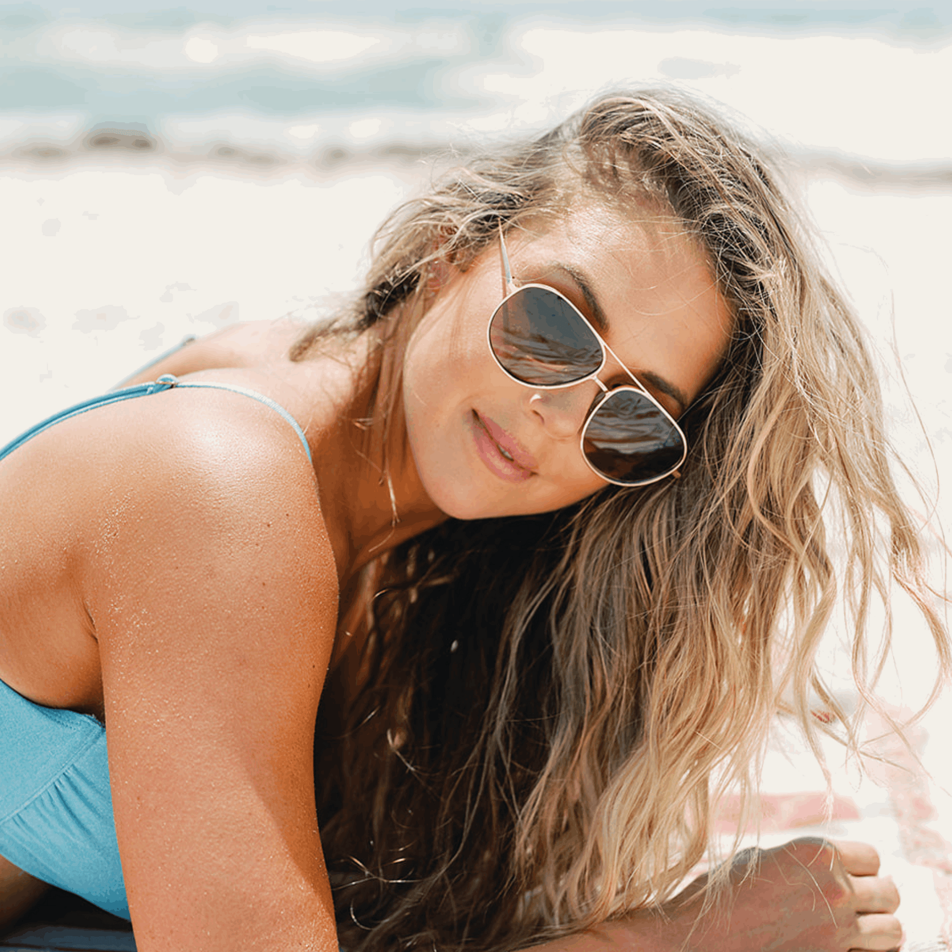 OLLIE: GOLDEN HOUR Blue Eye Sunglasses