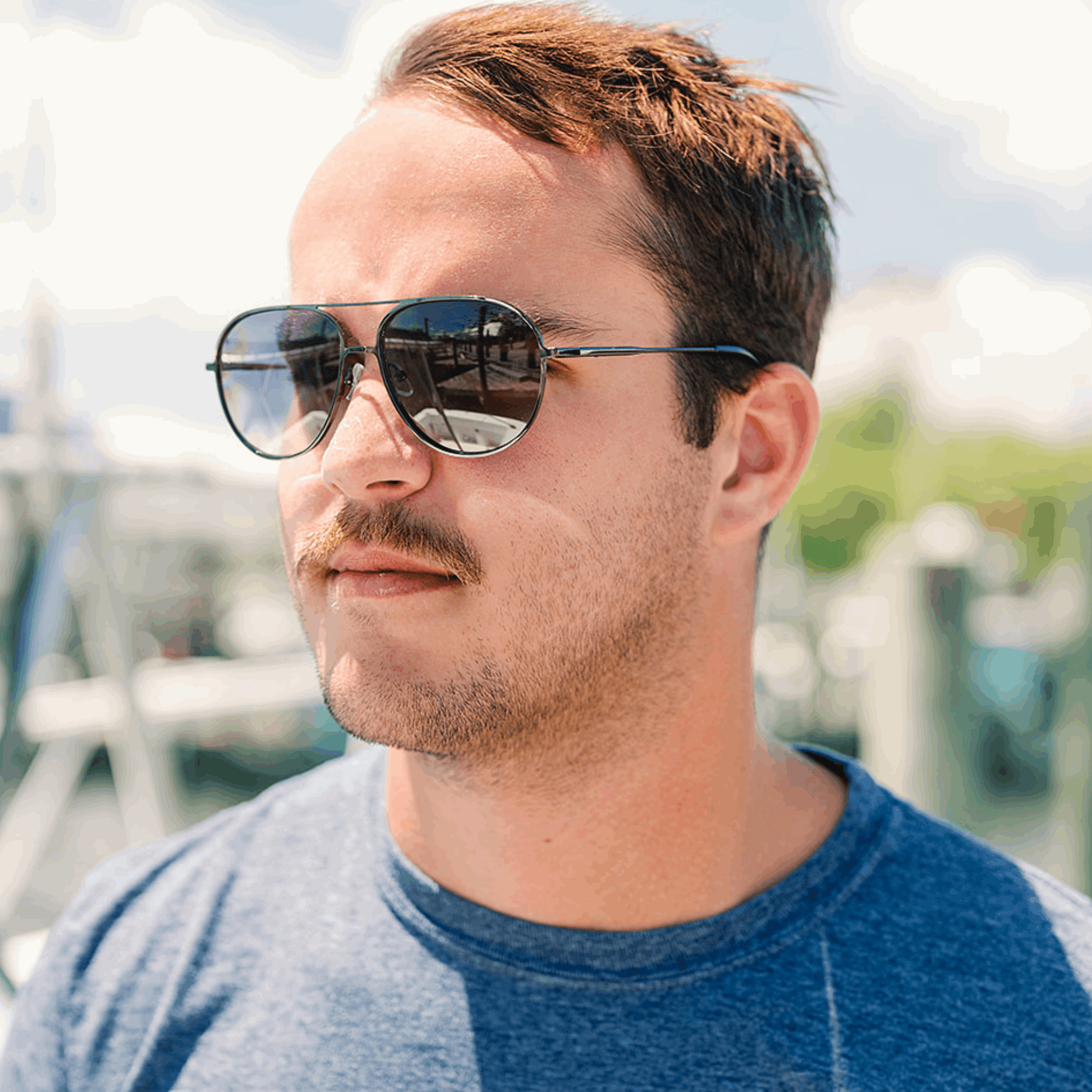 OLLIE: SMOKE Blue Eye Sunglasses