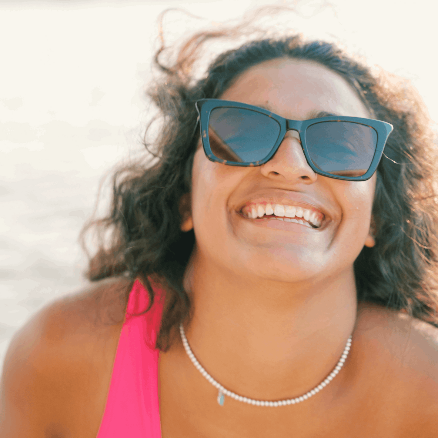 TONI: TORTOISE Blue Eye Sunglasses