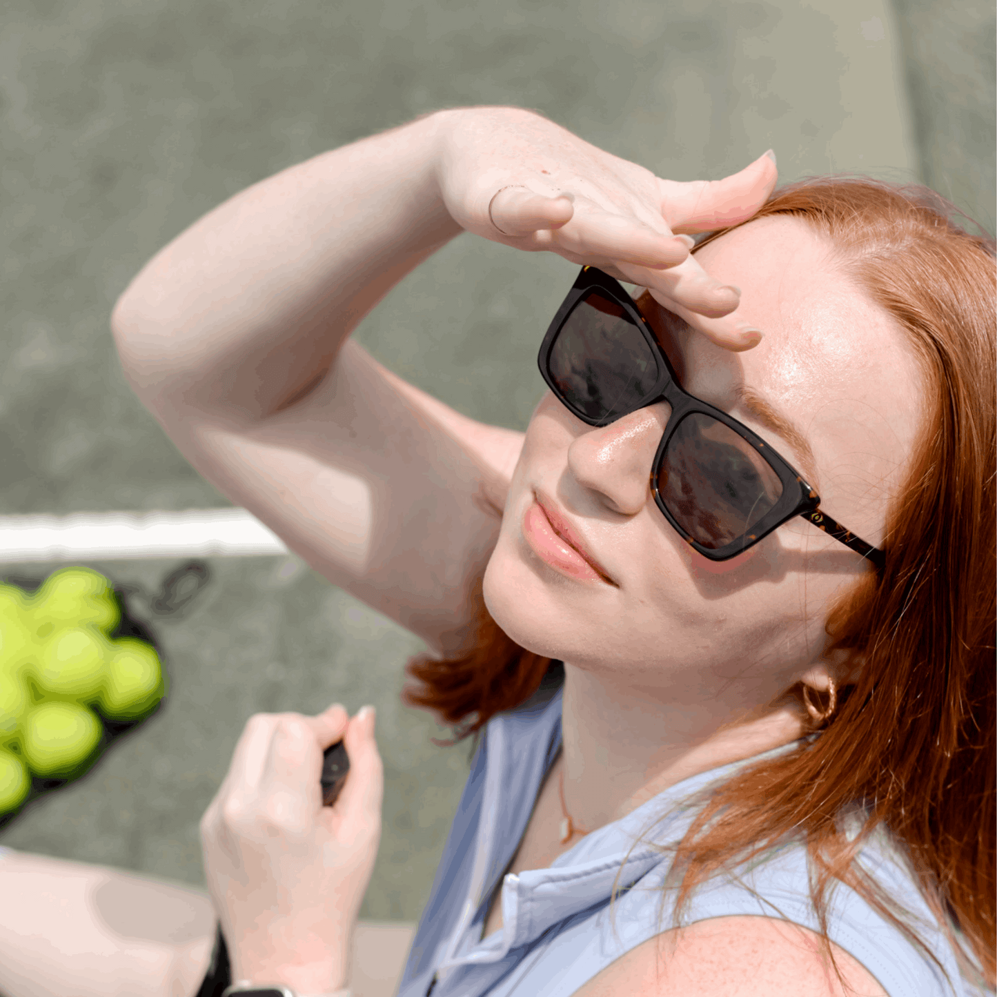 TONI: TORTOISE Blue Eye Sunglasses