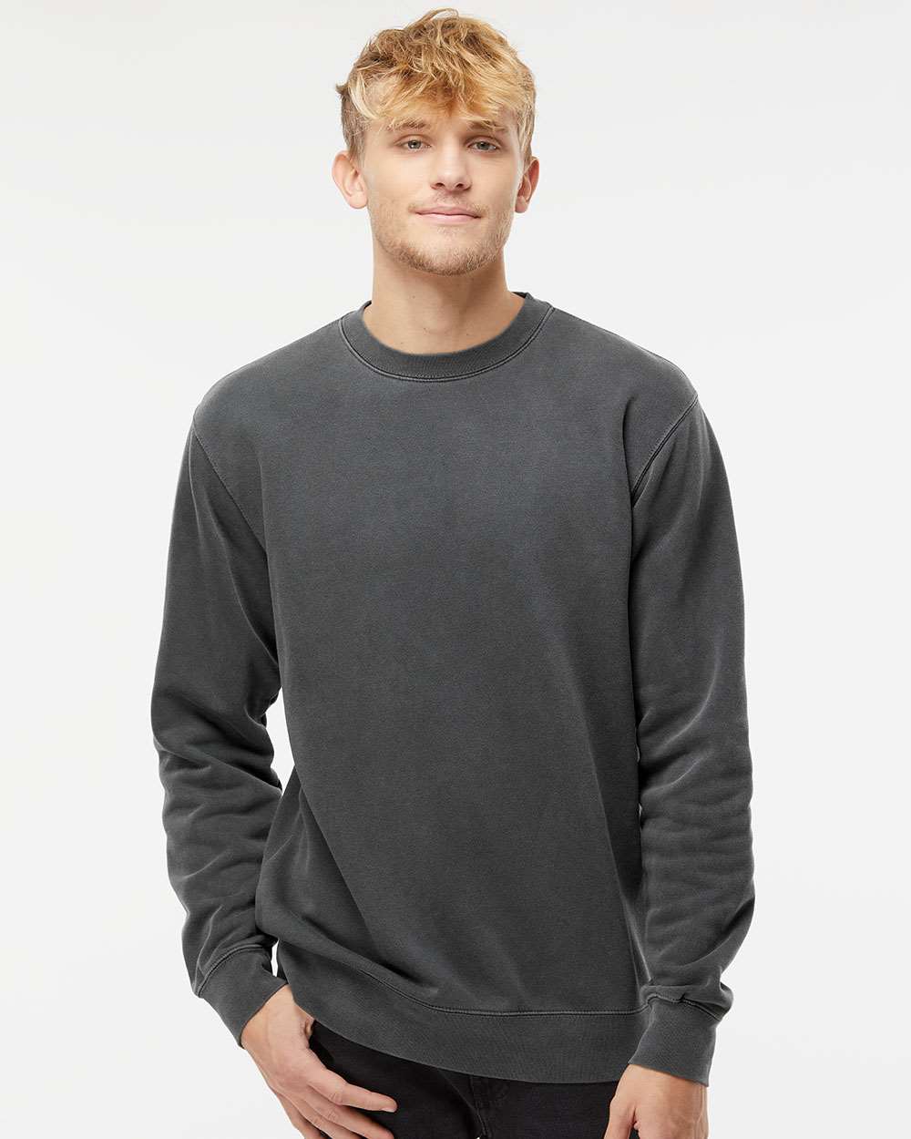 AHAVA (Love in Hebrew)-Midweight Pigment-Dyed Crewneck Sweatshirt / Pigment Black / Hanukkah