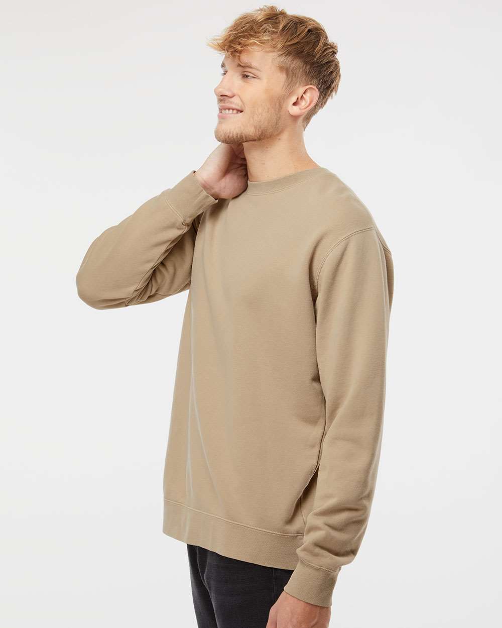 Midweight Pigment-Dyed Crewneck Sweatshirt Pigment Sandstone
